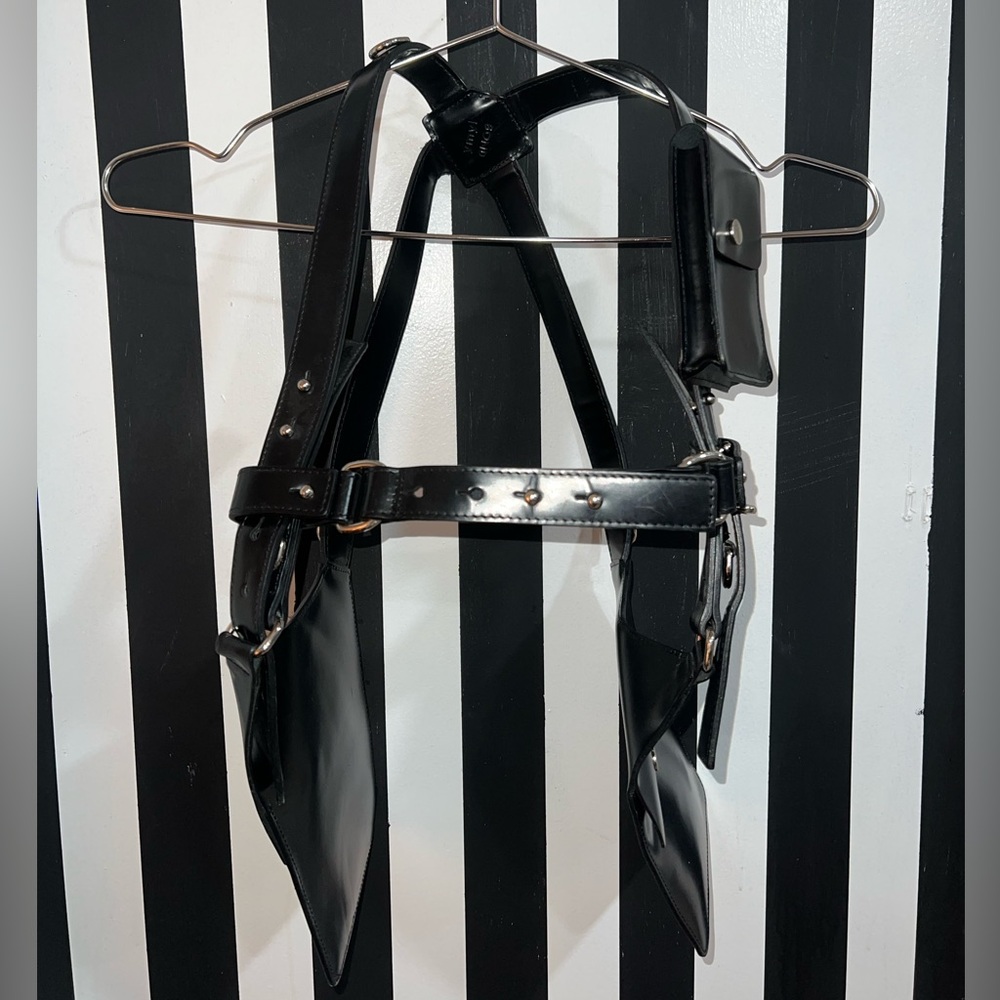 BOND HARDWARE HOLSTER HARNESS - BLACK LEATHER - UNISEX